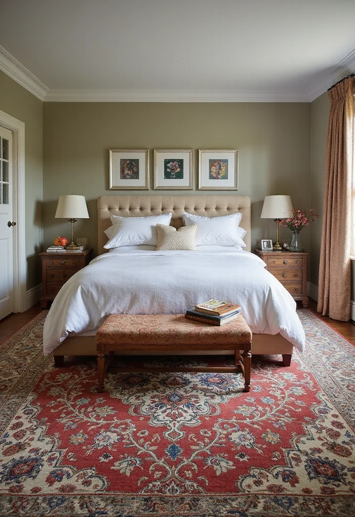 12 Bedroom Carpet Ideas for Soft Warm Underfoot Style 7. Vintage Persian Rugs