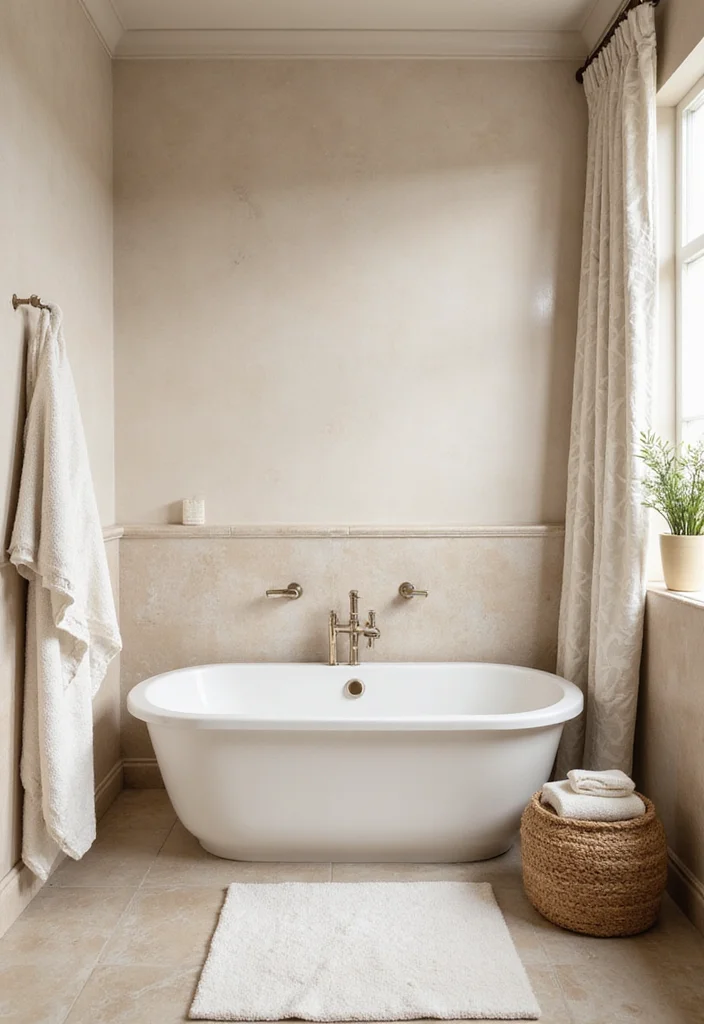 12 Beige Bathroom Ideas for Warm Subtle Relaxing Tones 45 12 Beige Bathroom Ideas for Warm Subtle Relaxing Tones 5. Subtle Patterns