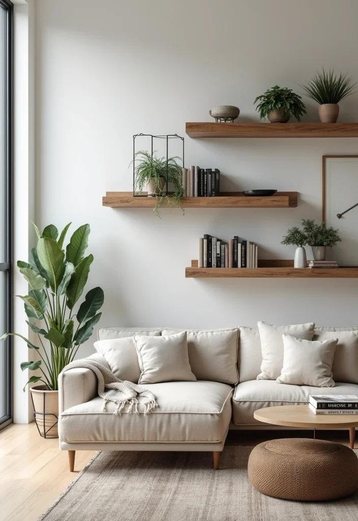 12 Bookcase Ideas Living Room for Smart Storage and Display 34 12 Bookcase Ideas Living Room for Smart Storage and Display 4. Floating Shelves