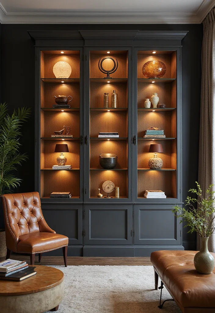 12 Bookcase Ideas Living Room for Smart Storage and Display 78 12 Bookcase Ideas Living Room for Smart Storage and Display 8. Glass Front Bookcase