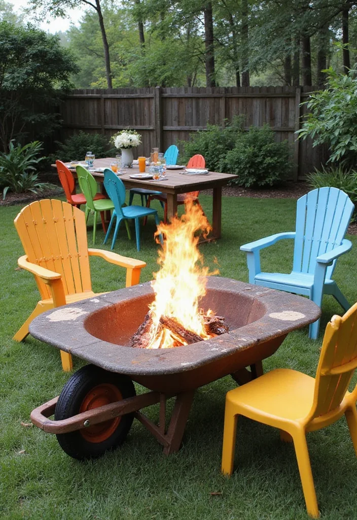 12 Cheap Fire Pit Ideas for Cozy Budget-Friendly Nights 34 12 Cheap Fire Pit Ideas for Cozy Budget Friendly Nights 4. The Wheelbarrow Fire Pit