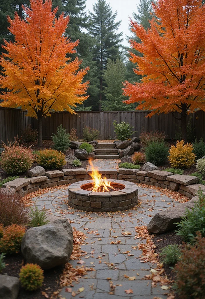12 Cozy Backyard Sunken Fire Pit Ideas for Inviting Evenings 122 12 Cozy Backyard Sunken Fire Pit Ideas for Inviting Evenings 12. Seasonal Decor Haven
