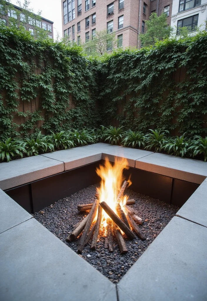 12 Cozy Backyard Sunken Fire Pit Ideas for Inviting Evenings 78 12 Cozy Backyard Sunken Fire Pit Ideas for Inviting Evenings 8. Chic Urban Escape
