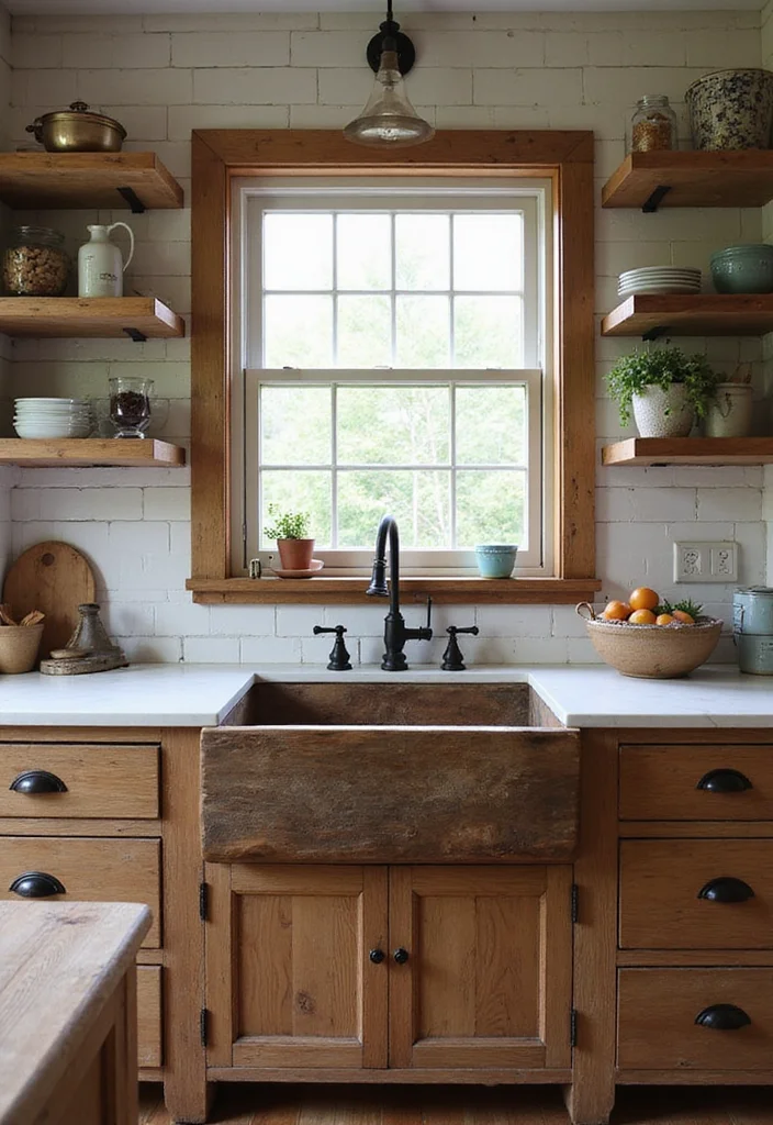 12 Kitchen Sink Ideas for Practical Stylish Everyday Use 1. Farmhouse Charm with Reclaimed Wood