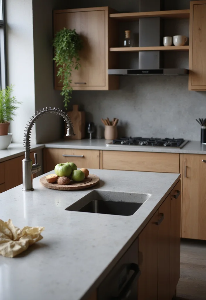 12 Kitchen Sink Ideas for Practical Stylish Everyday Use 11. Minimalist Concrete Sinks