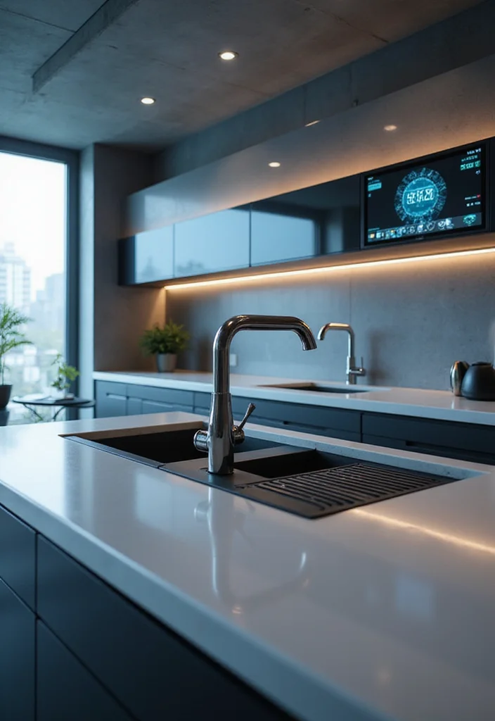 12 Kitchen Sink Ideas for Practical Stylish Everyday Use 12. Smart Technology for the Future