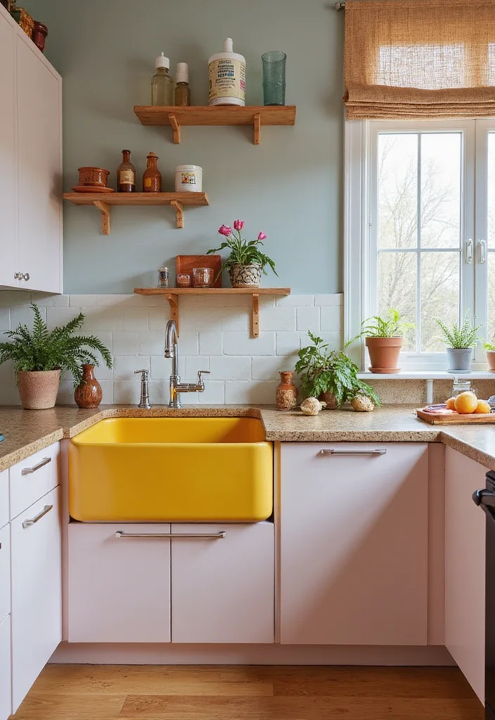 12 Kitchen Sink Ideas for Practical Stylish Everyday Use 4. Bold Color for Statement Making