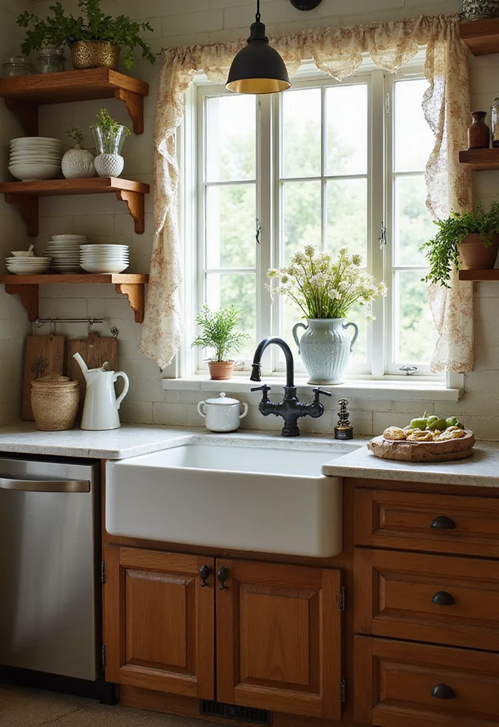 12 Kitchen Sink Ideas for Practical Stylish Everyday Use 6. Vintage Cast Iron for Timeless Appeal