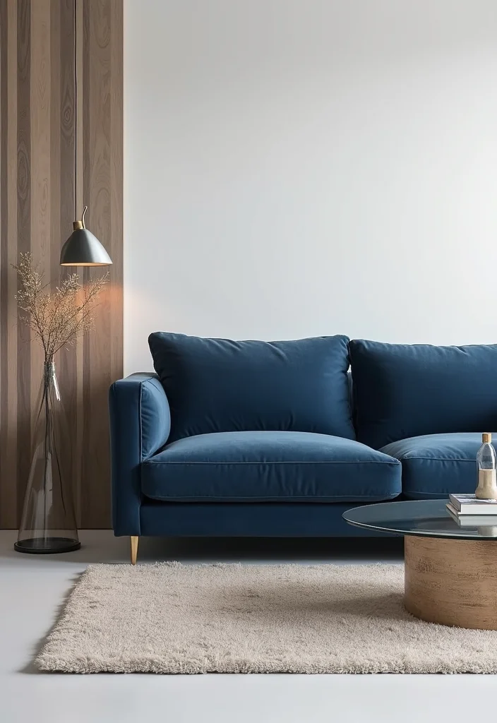 12 Navy Blue Sofa Living Room Ideas for Deep Sophisticated Style 23 12 Navy Blue Sofa Living Room Ideas for Deep Sophisticated Style 3. Modern Minimalism