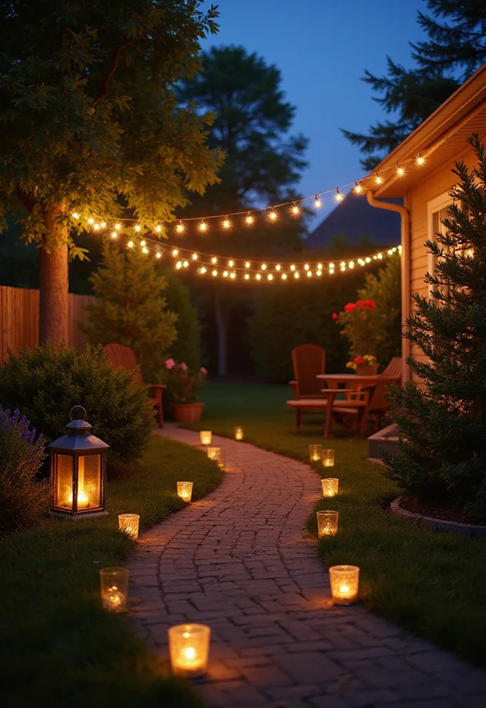 12 No Patio Backyard Ideas for Simple Affordable Outdoor Use 122 12 No Patio Backyard Ideas for Simple Affordable Outdoor Use 12. String Lights and Lanterns