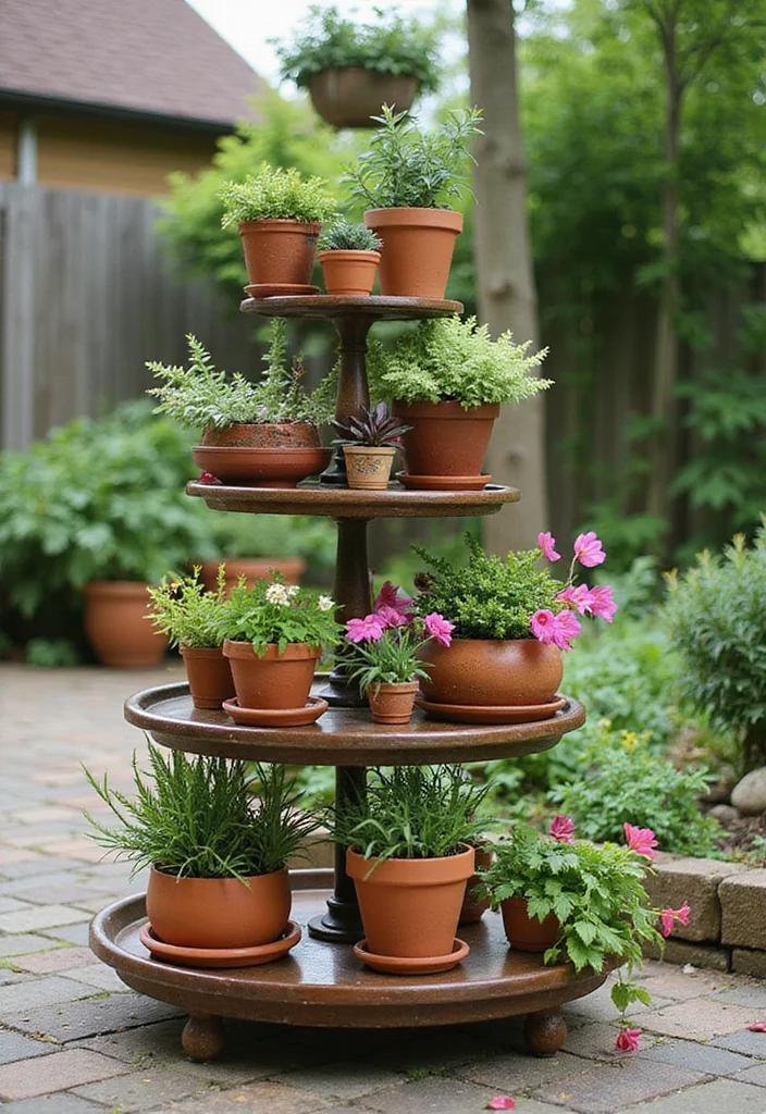 12 Small Backyard Corner Ideas for Smart Functional Layouts 45 12 Small Backyard Corner Ideas for Smart Functional Layouts 5. Multi Tiered Plant Stand