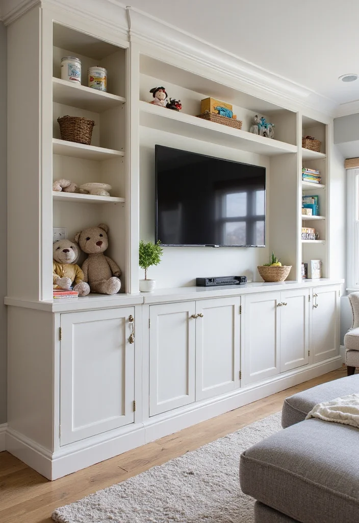 12 Toy Storage Ideas for Living Rooms With Hidden Practical Space 10. Stylish Built Ins