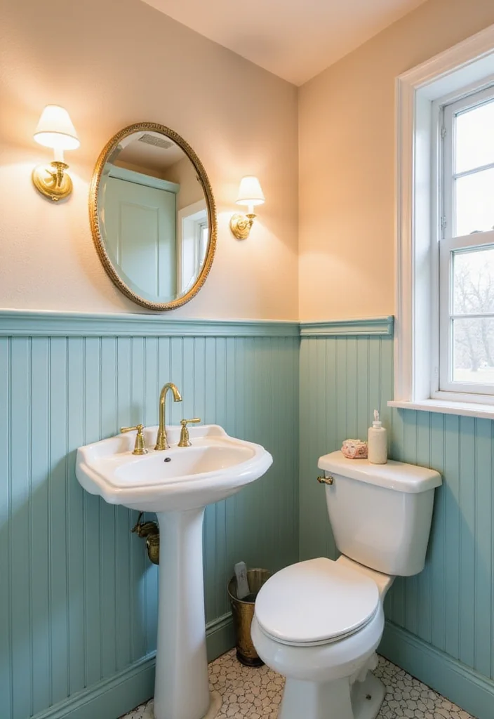 12 Wainscoting Ideas Bathroom for Classic Texture and Depth 1. Beadboard Bliss
