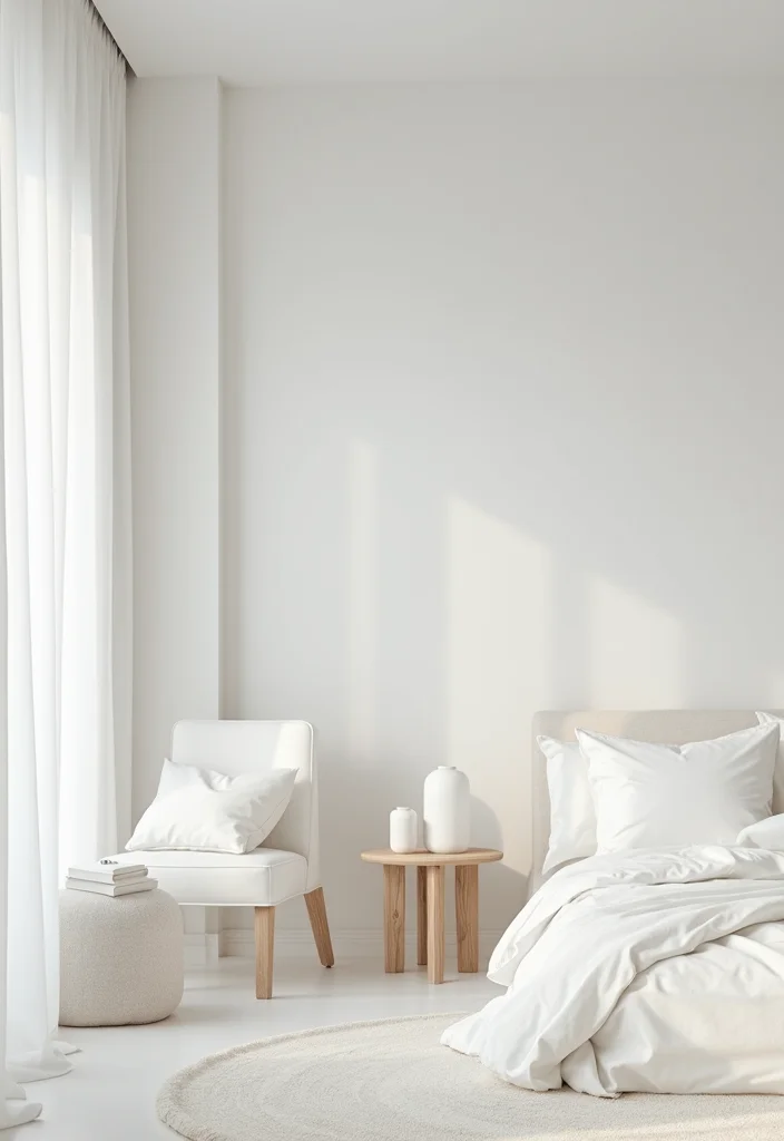 12 White Bedroom Ideas for Bright Clean Timeless Comfort 10. Serene Minimalist Furniture