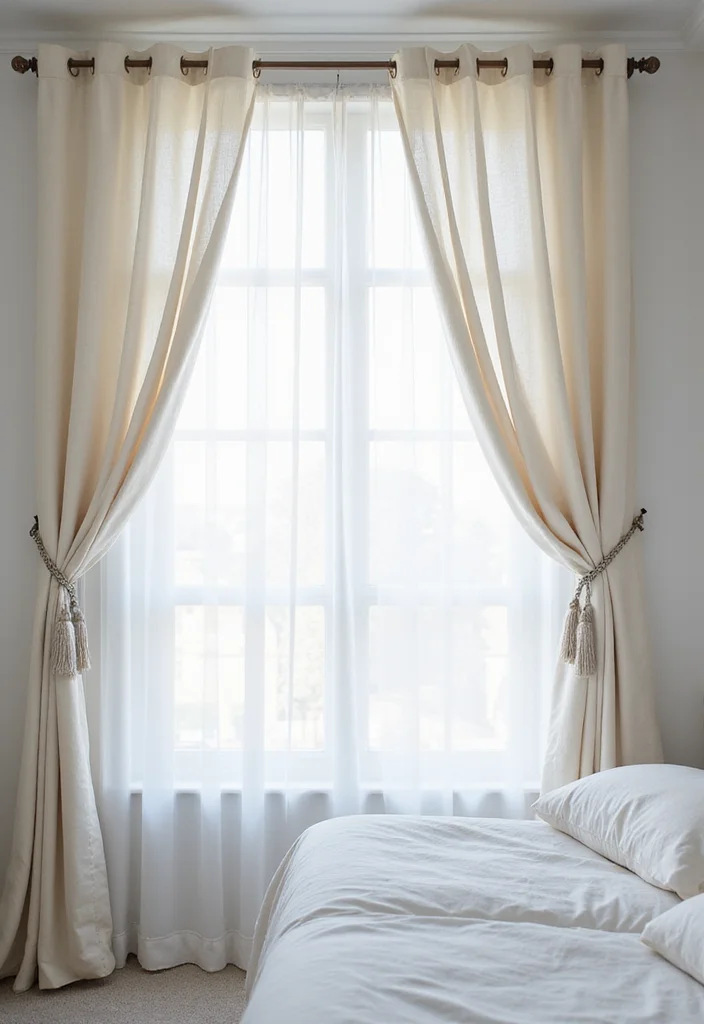 12 White Bedroom Ideas for Bright Clean Timeless Comfort 11. Elegant Curtains and Drapes