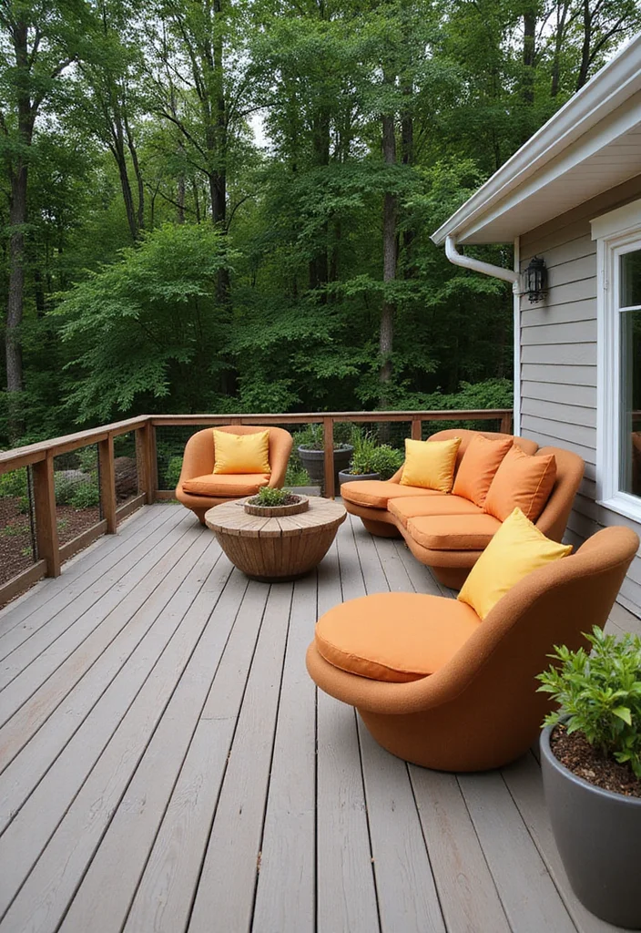 14 Backyard Composite Deck Ideas for Clean Durable Low Upkeep 11. Custom Furniture for Personal Touch