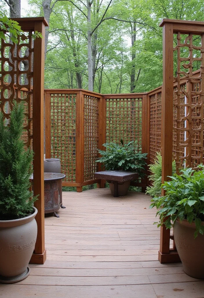 14 Backyard Composite Deck Ideas for Clean Durable Low Upkeep 13. Stylish Privacy Screens