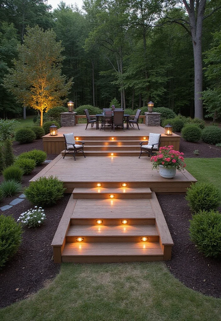14 Backyard Composite Deck Ideas for Clean Durable Low Upkeep 2. Multi Tiered Decks for Dynamic Spaces