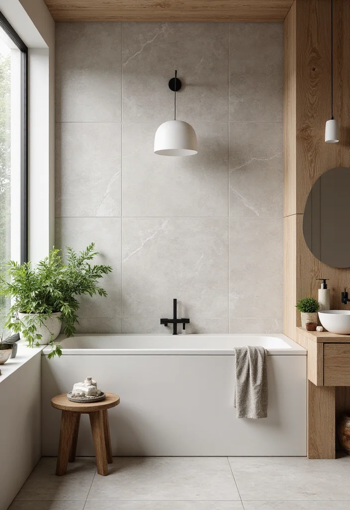 14 Bathroom Backsplash Ideas for Stylish Easy to Clean Updates 12. Eco Friendly Porcelain