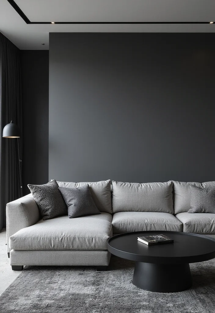 14 Gray and Black Living Room Ideas for Sleek Modern Drama 1 14 Gray and Black Living Room Ideas for Sleek Modern Drama 1. Monochrome Elegance