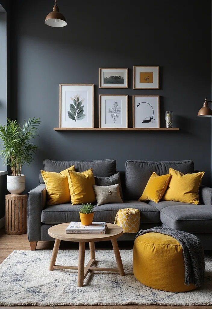 14 Gray and Black Living Room Ideas for Sleek Modern Drama 67 14 Gray and Black Living Room Ideas for Sleek Modern Drama 7. Accent Colors