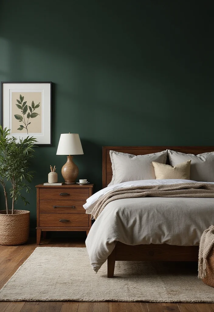 14 Green Bedroom Ideas for Calm Fresh Natural Appeal 23 14 Green Bedroom Ideas for Calm Fresh Natural Appeal 3. Forest Green Retreat