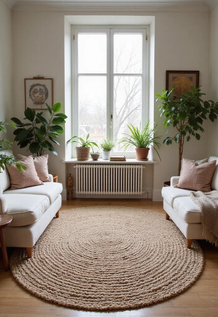 14 Living Room Rug Ideas for Soft Texture and Grounded Style 13. Natural Fiber Mixes