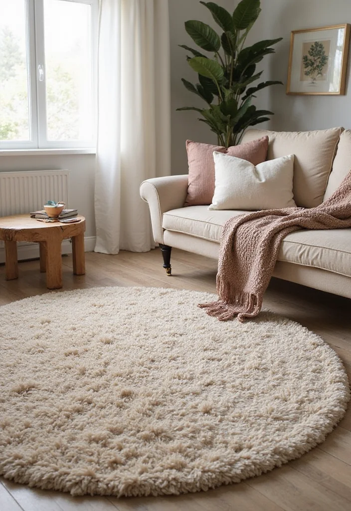 14 Living Room Rug Ideas for Soft Texture and Grounded Style 2. Plush Wool Rugs