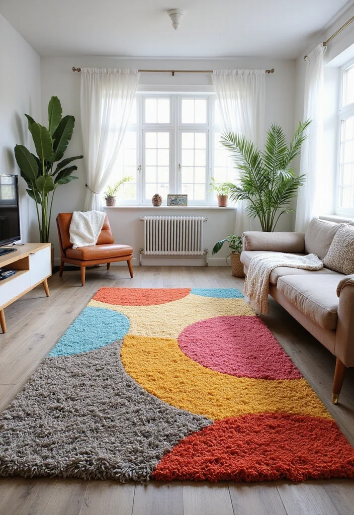 14 Living Room Rug Ideas for Soft Texture and Grounded Style 4. Recycled Materials Revival