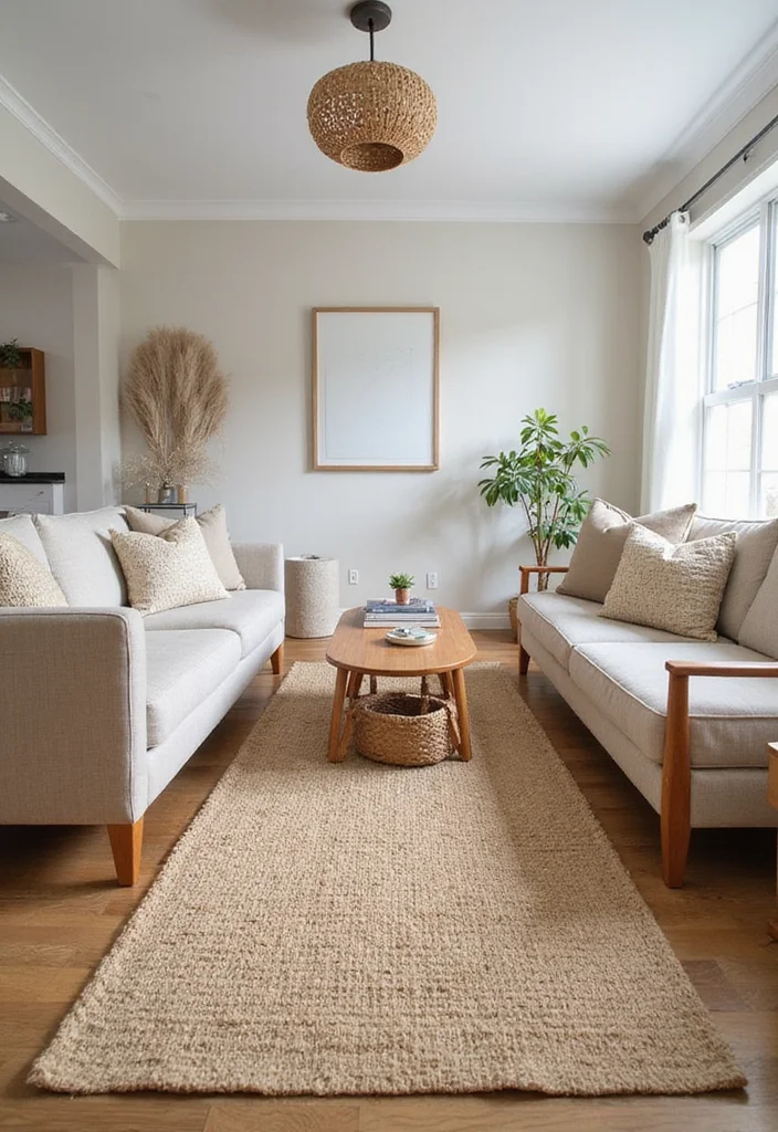 14 Living Room Rug Ideas for Soft Texture and Grounded Style 7. Sustainable Sisal Styles