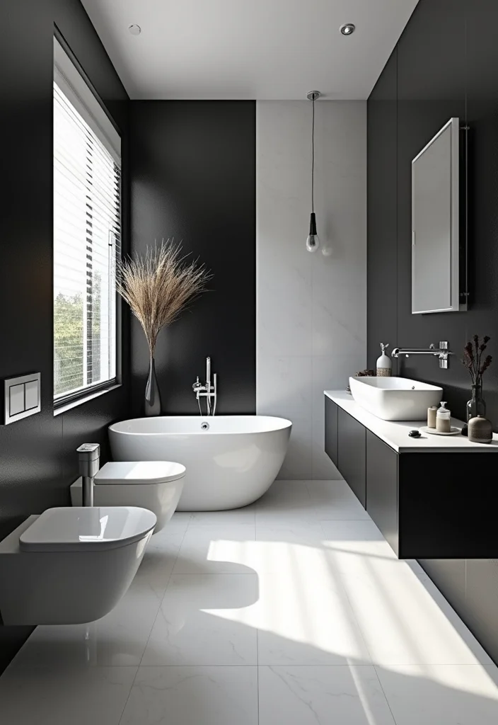 14 Mens Bathroom Ideas for Sleek Practical Modern Style 1 14 Mens Bathroom Ideas for Sleek Practical Modern Style 1. Monochrome Minimalism