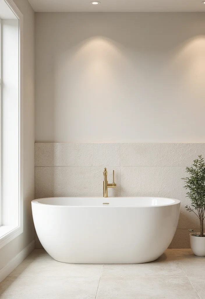 14 Neutral Bathroom Ideas for Calm Timeless Everyday Comfort 111 14 Neutral Bathroom Ideas for Calm Timeless Everyday Comfort 11. Creamy White and Textured Tiles