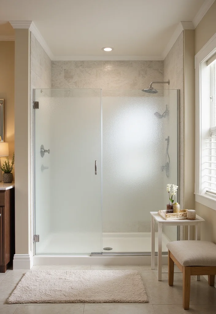 14 Neutral Bathroom Ideas for Calm Timeless Everyday Comfort 122 14 Neutral Bathroom Ideas for Calm Timeless Everyday Comfort 12. Frosted Glass and Neutral Accents