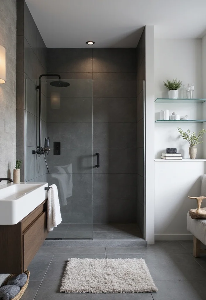 14 Neutral Bathroom Ideas for Calm Timeless Everyday Comfort 89 14 Neutral Bathroom Ideas for Calm Timeless Everyday Comfort 9. Soft Charcoal and White