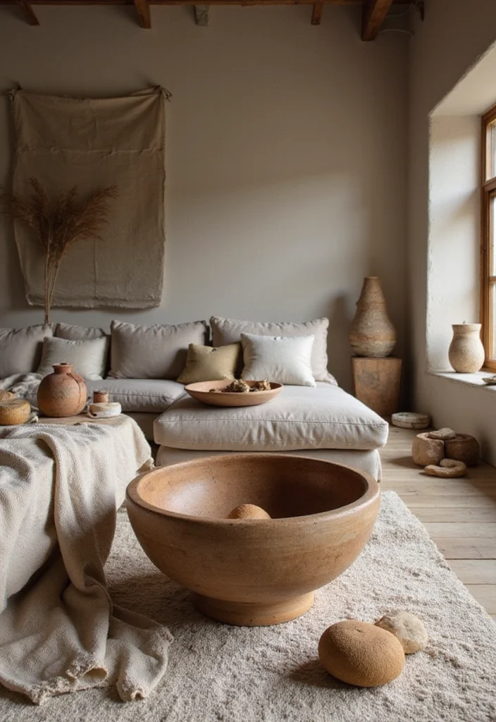 14 Rustic Living Room Ideas for Cozy Natural Textured Charm 133 14 Rustic Living Room Ideas for Cozy Natural Textured Charm 13. Earthy Decor