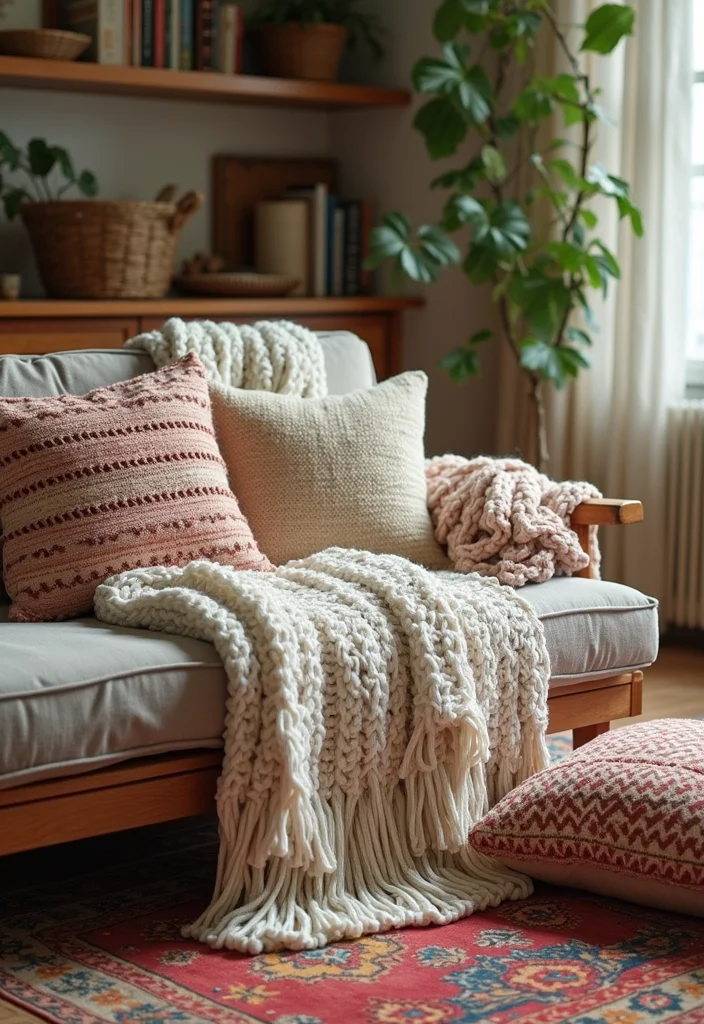 14 Rustic Living Room Ideas for Cozy Natural Textured Charm 12 14 Rustic Living Room Ideas for Cozy Natural Textured Charm 2. Cozy Textiles