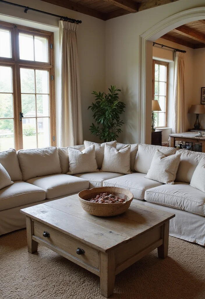 14 Rustic Living Room Ideas for Cozy Natural Textured Charm 45 14 Rustic Living Room Ideas for Cozy Natural Textured Charm 5. Farmhouse Style Furniture