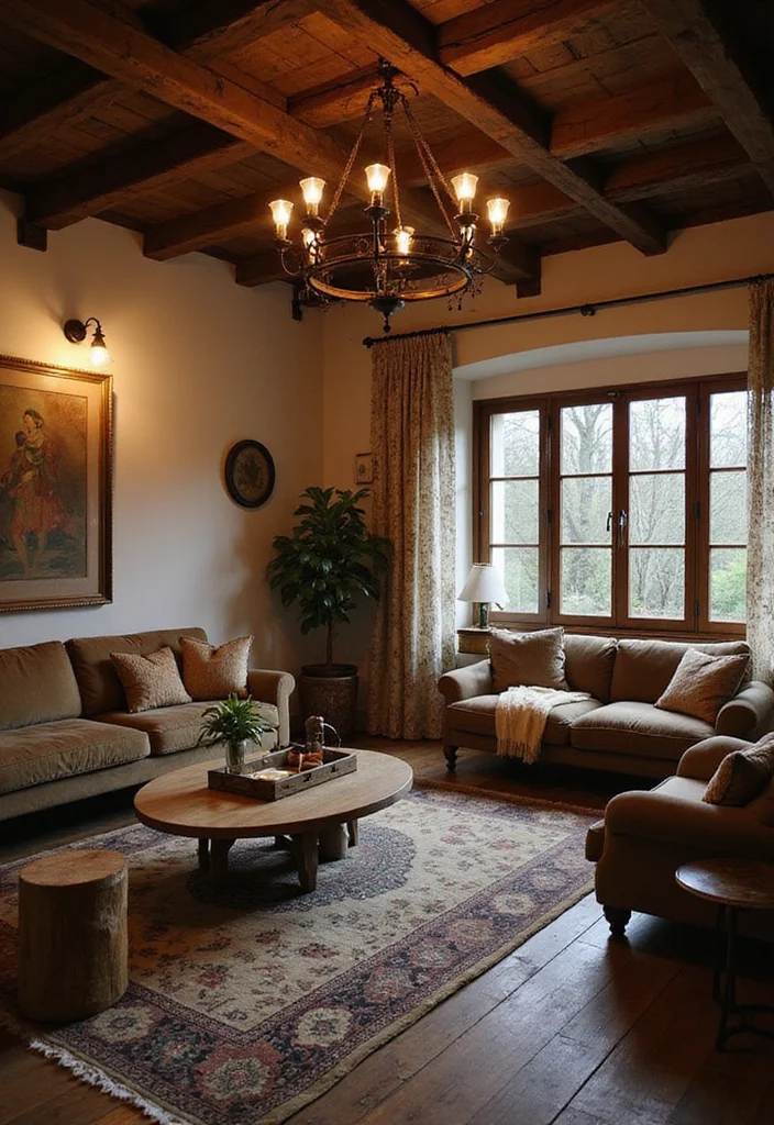 14 Rustic Living Room Ideas for Cozy Natural Textured Charm 78 14 Rustic Living Room Ideas for Cozy Natural Textured Charm 8. Statement Lighting