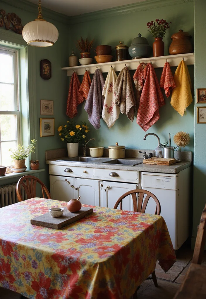 14 Vintage Kitchen Ideas for Timeless Charming Personality 122 14 Vintage Kitchen Ideas for Timeless Charming Personality 12. Heritage Textiles