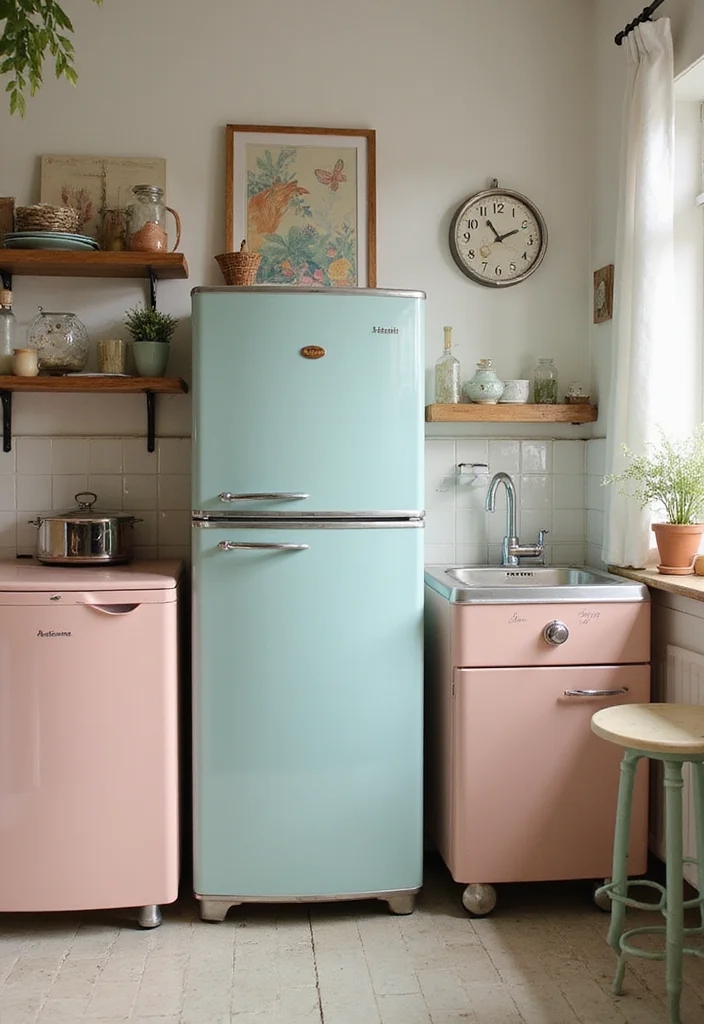 14 Vintage Kitchen Ideas for Timeless Charming Personality 89 14 Vintage Kitchen Ideas for Timeless Charming Personality 9. Retro Kitchen Appliances