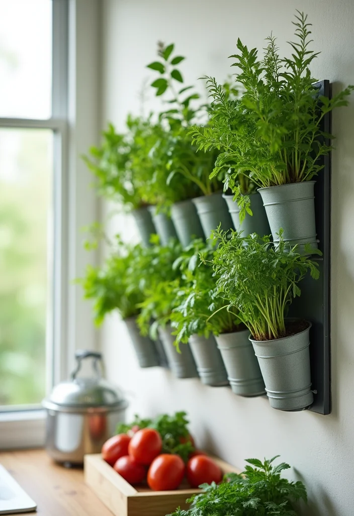 14 Wall Kitchen Ideas for Clean Space Saving Vertical Style 6. Vertical Herb Gardens