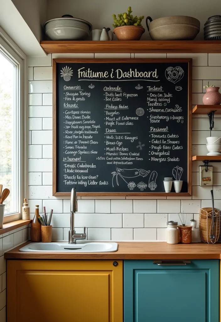 14 Wall Kitchen Ideas for Clean Space Saving Vertical Style 9. Dashboards for Notes and Recipes