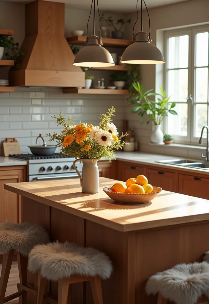 15 Cozy Kitchen Ideas for Warm Inviting Everyday Moments 10. Kitchen Island Comfort