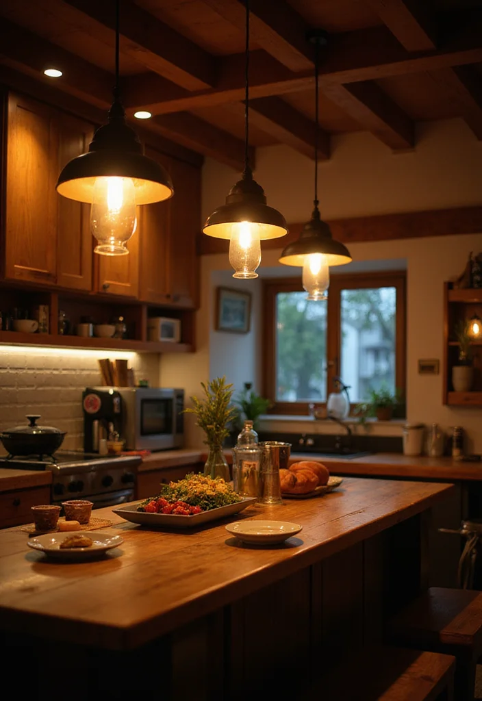 15 Cozy Kitchen Ideas for Warm Inviting Everyday Moments 6. Inviting Lighting