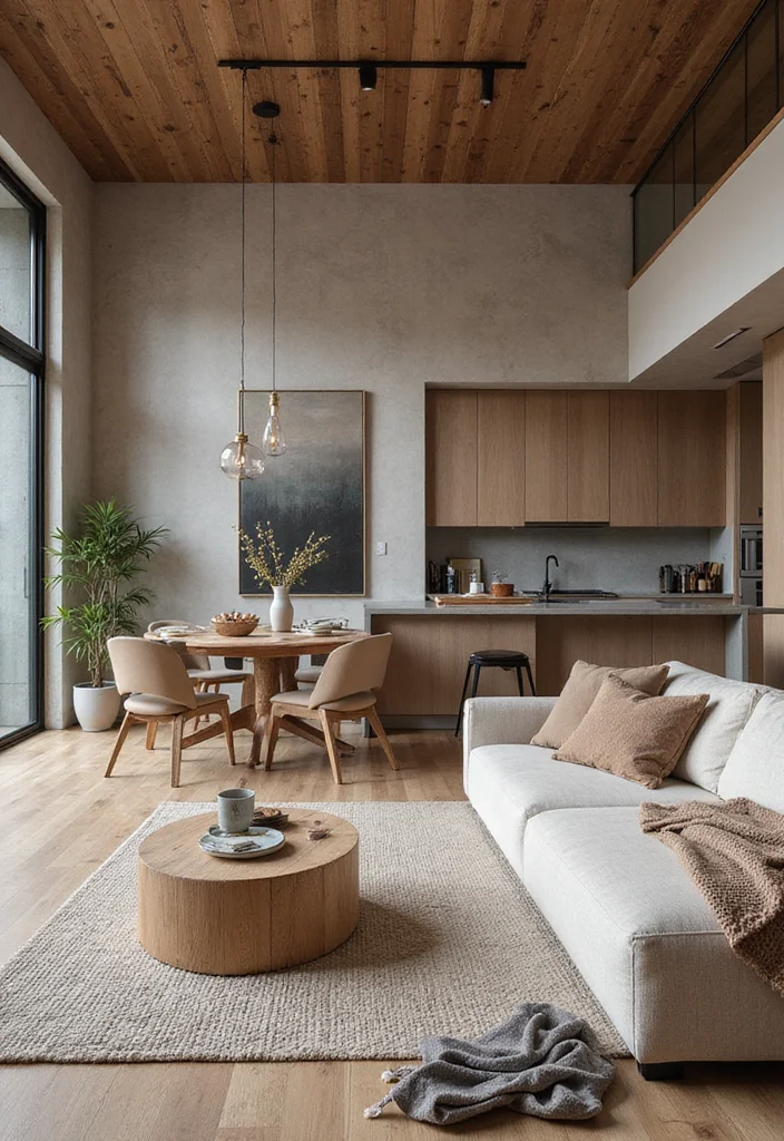 16 Kitchen and Living Room Ideas for Open Functional Layouts 15. Layer Textures for Depth