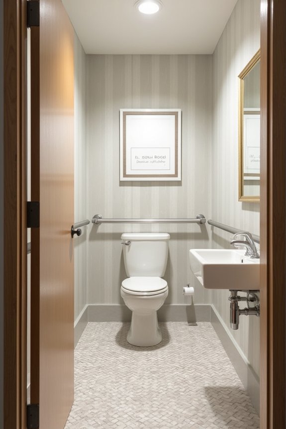 60 inch turning space 36 doors grab bars