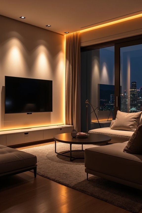 5 Tips for Using Can Lights in Your Living Room 3 angle cans 30 45 away from seating