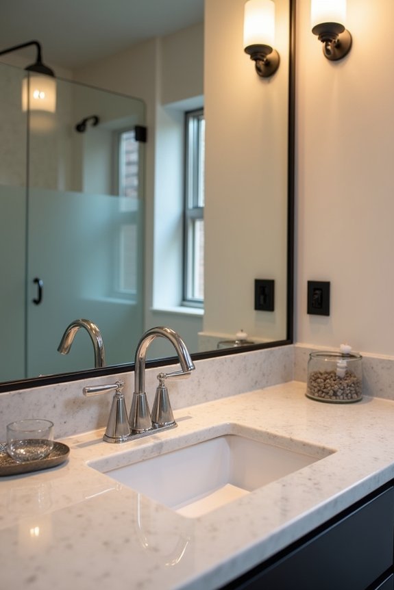 coordinated vanity faucet mirrors lighting