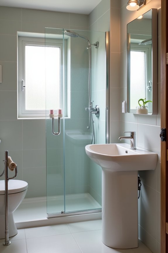 corner focused bathroom layouts maximize space