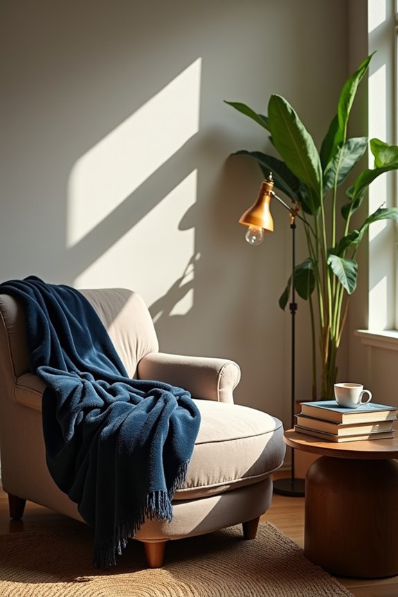 cozy reading nook setup